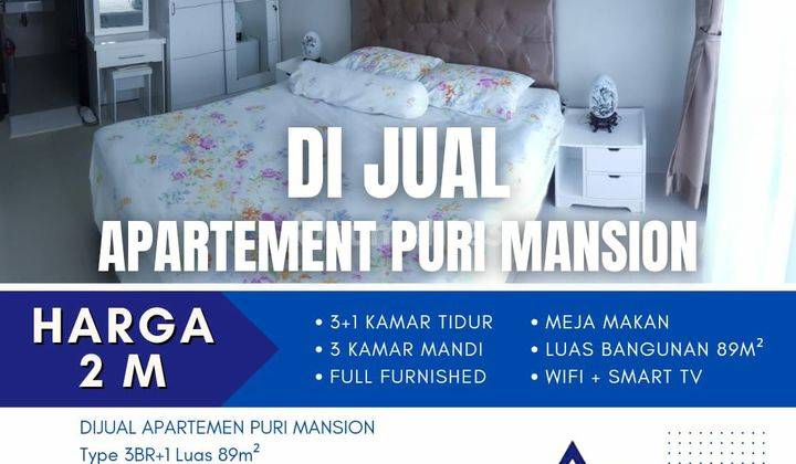 Dijual Apartemen Puri Mansion 3 Kamar Tidur full furnished 1