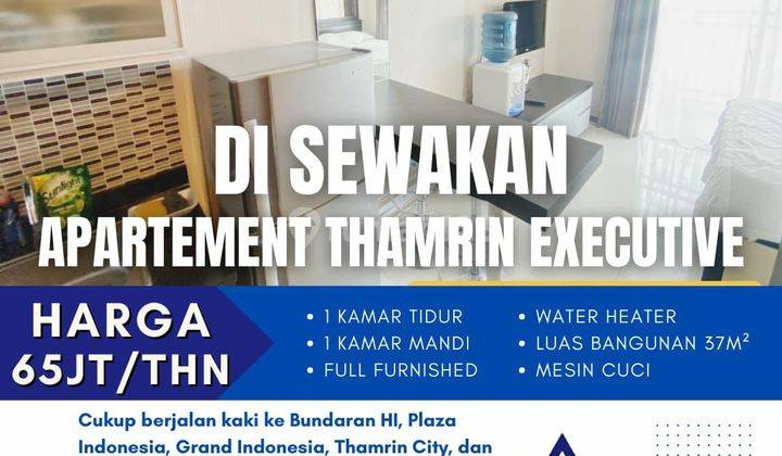 Termurah di jual Apartemen Thamrin Excecutive Furnished 1