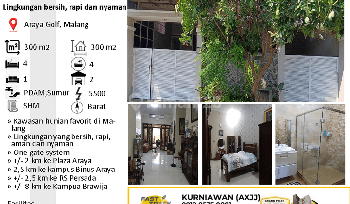 Axjj Rumah Bagus Semi Furnished di Araya Golf Malang 1