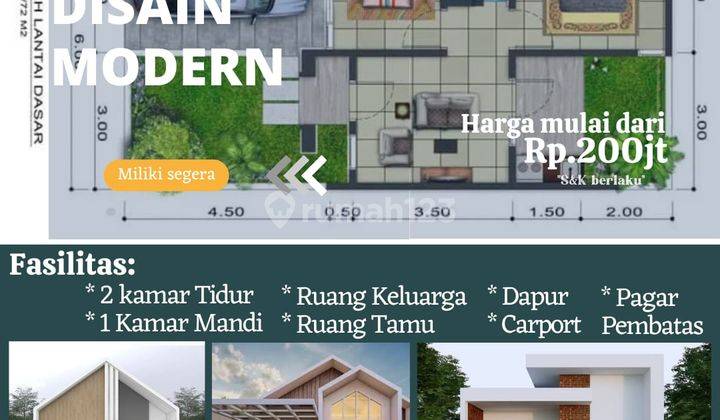 Dipasarkan Rumah Siap Bangun,harga Mulai Dari Rp.200jt Desain Modern 1