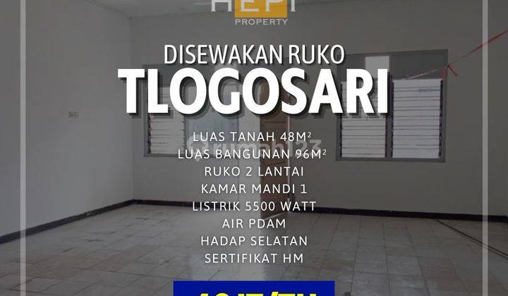 Disewakan ruko MURAH di Tlogosari Semarang 1