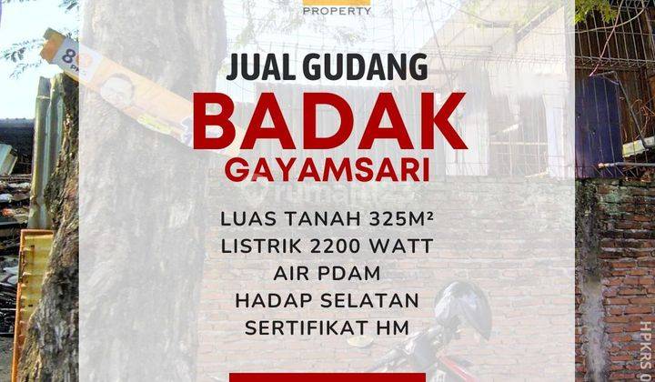 Dijual Gudang MURAH di Badak Gayamsari SHM 1