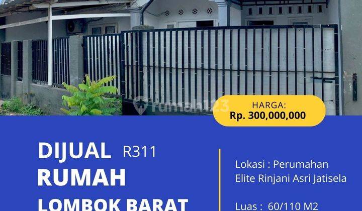 Rumah BTN Lombok barat type 60/110 M2 di Perumahan Elite Rinjani Asri Jatisela R311 1