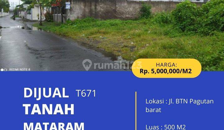 Tanah Mataram 500 M2 belakang RS Biomedika Pagutan T671 1