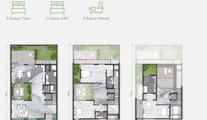 Disewakan Rumah Mewah Golf Island Signature Pik 12x25 3 Lantai 2