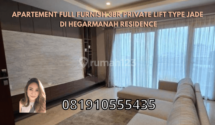 Apartement Full Furnish 3BR Private Lift Type Jade di Hegarmanah Residence 1