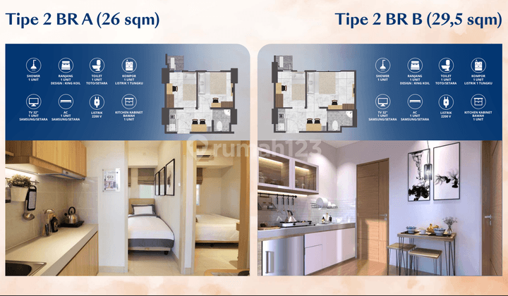 Apartement Osaka 2 BR Full Furnished di Pik 2 2