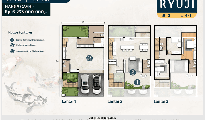 Rumah Eksklusif 3 Lantai Sapporo Residence di Pik 2 2