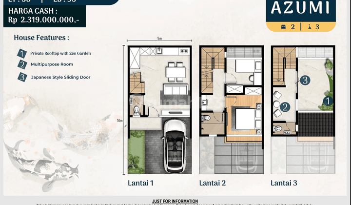 Rumah 3 Lantai Sapporo Residence Tipe Azumi di Pik 2 2