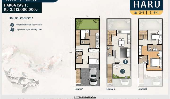 Rumah Eksklusif 3 Lantai Sapporo Residence di Pik 2 2