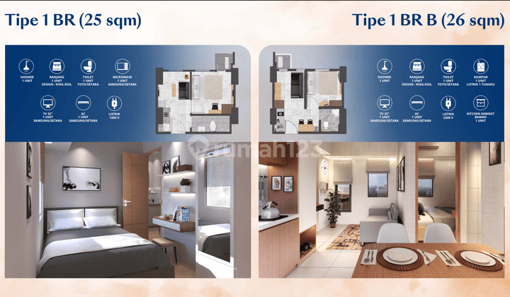 Apartement Osaka 1 BR Full Furnished di Pik 2  1