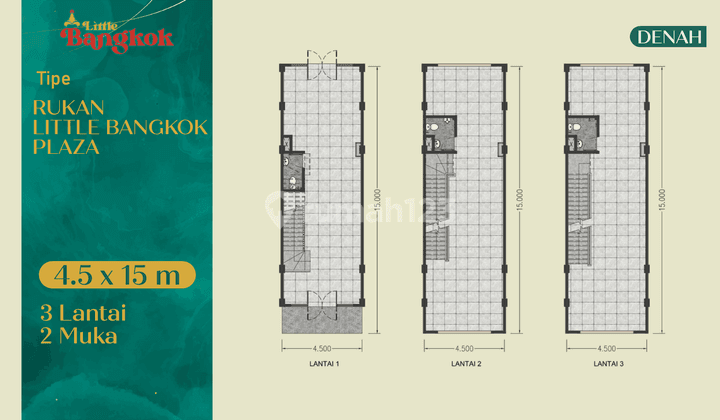 Rukan 3 Lantai Little Bangkok Plaza di Pik 2 2