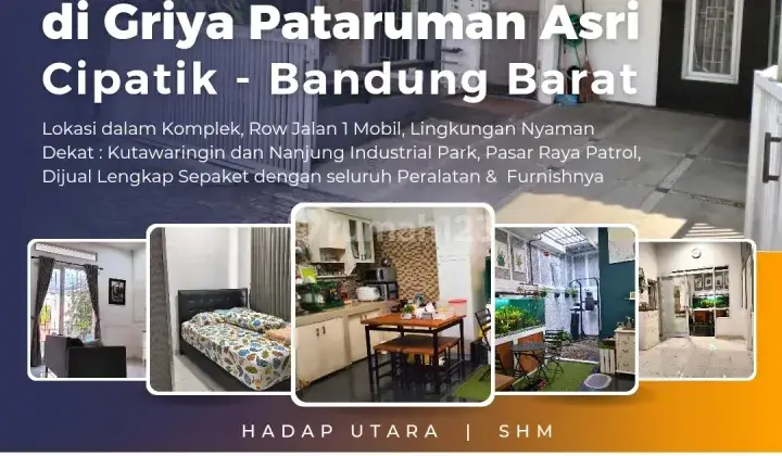 Jual Rumah Full Furnish di Komplek Griya Pataruman Asri, Kec. Cihampelas, Cipatik, Bandung Barat, SHM, Kondisi Bagus dan Terawat, Hadap Utara 1