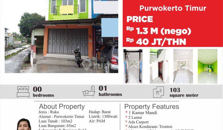 Ruko Dijual Dengan Lokasi Purwokerto Timur  1