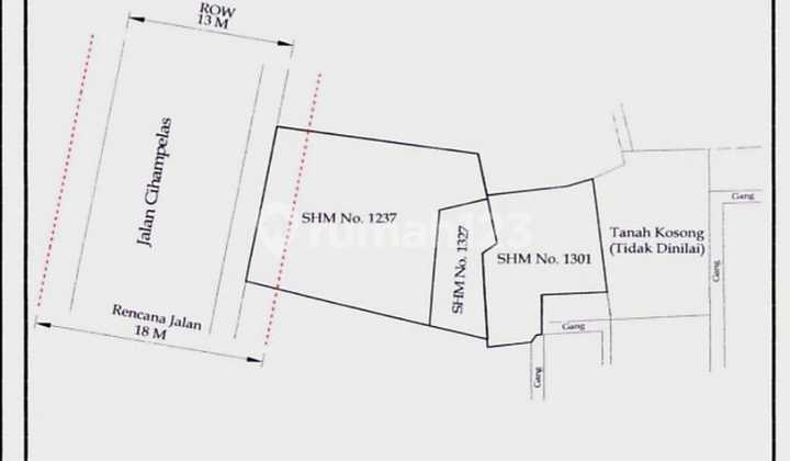 AUCTIONED Good Commercial Space 347 m2 Freehold Title Main Road Cihampelas, Bandung