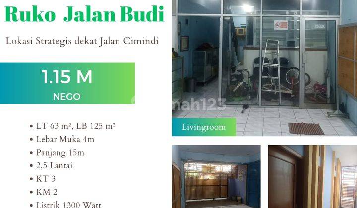 Dijual Ruko Strategis Jalan Budi Bandung 2 Lantai 1