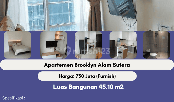 Dijual Murah Apartemen Brooklyn Di Alam Sutera Tangerang. Hlsy    1