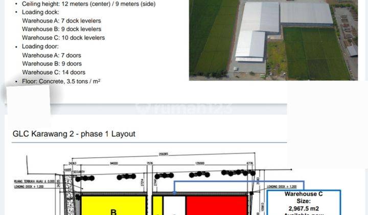 Gudang 1000m² Kawasan Industri Karawang Barat 1