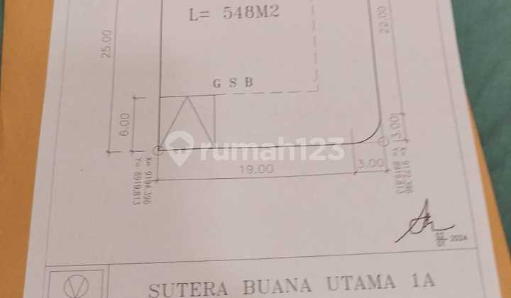 Dijual Kavling Sutera Buana Alam Sutera Tangerang Selatan