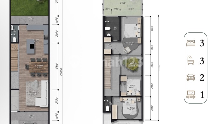Dijual Rumah 2 Lt Minimalis Modern Taman Villa Meruya Jakarta 2