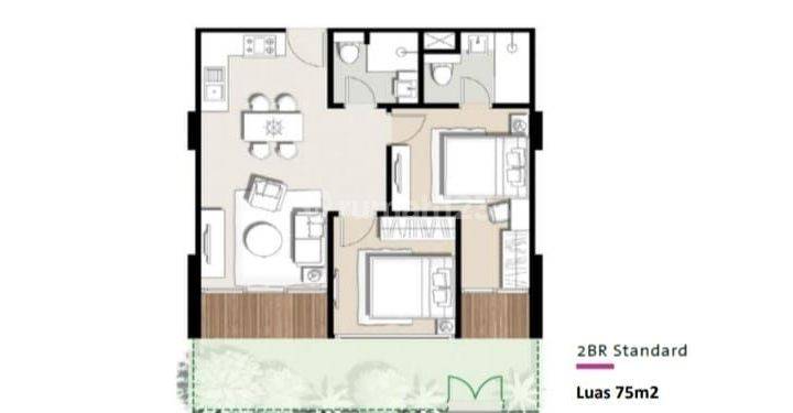 Murah, Baru Rosebay Apartemen 2 bedroom  , GRAHA Family 2