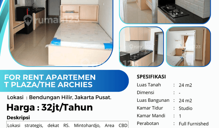 Disewakan Apartemen T Plaza The Archies, Sudirman, Jakarta Pusat 2