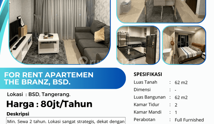 For Rent Apartemen The Branz 2BR Full Furnished (Min. 2 Year) 2