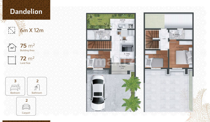 For Sale New House in Serambi Jakarta Bintara, Only 5 Million Rupiah Booking Fee to Own a House. 2