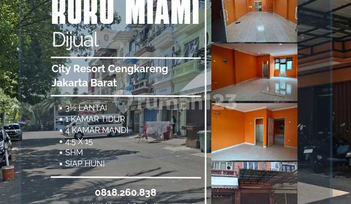 Ruko Miami City Resort 3 Lantai Dekat Mall Taman Palem