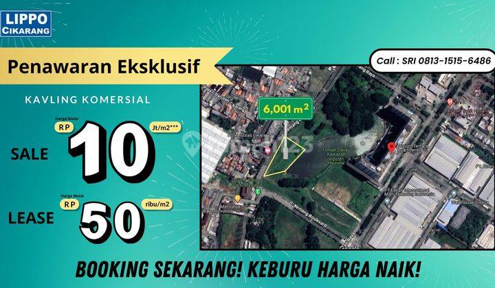 DISEWAKAN KAVLING COMMERCIAL DI LIPPO CIKARANG DENGAN VIEW DANAU 