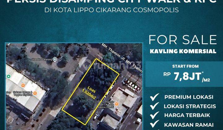 Dijual Cepat Tanah Komersial Untuk Resto dan Cafe Di Lippo 1