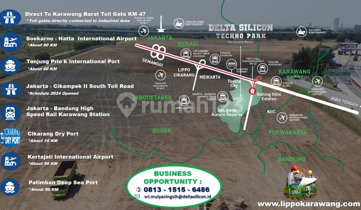 Tanah Di Dalam Kawasan Industri Dekat Tol Siap Bangun 