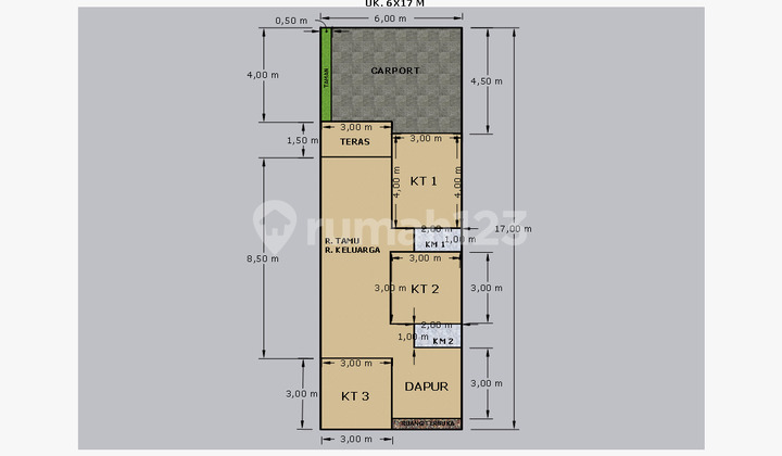 Rumah dekat kampus usu padang bulan medan 3