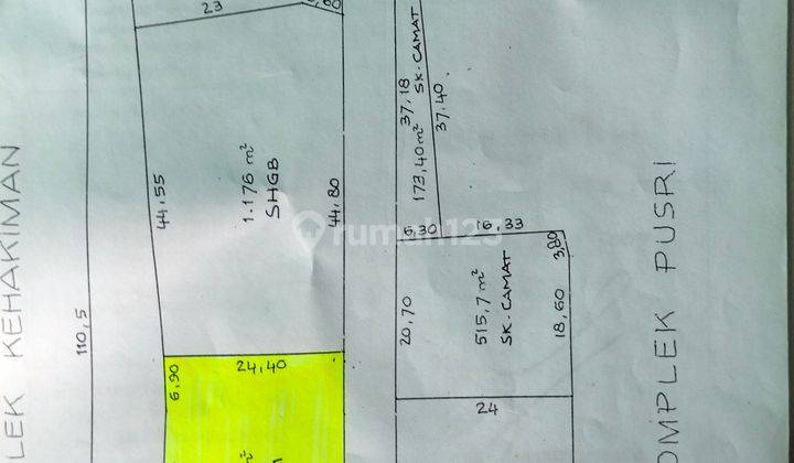 Di jual tanah cocok untuk cluster atau gudang di Jalan sunggal 1