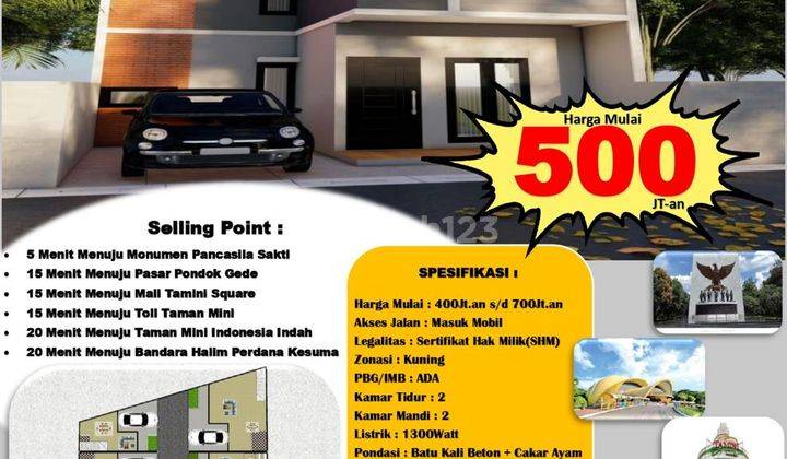 Dijual Rumah 2 Lantai Modern Lubang Buaya Cipayung Jakarta Timur 1