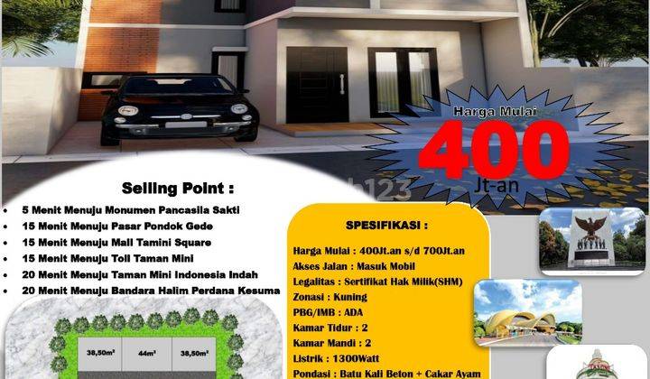 Dijual Rumah 2 Lantai Modern Lubang Buaya Cipayung Jakarta Timur 1