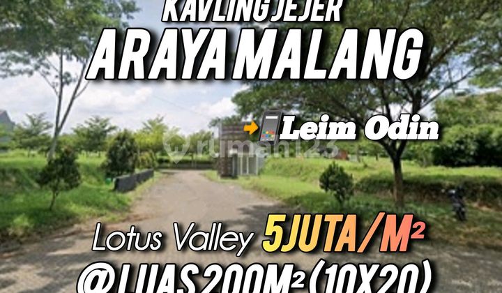 Residential Land Cluster Araya Lotus Valley Malang Strategic Location near Toll Road, Binus Campus. Residential Land Cluster Araya Lotus Valley Malang Strategic Location near Toll Road, Binus Campus.