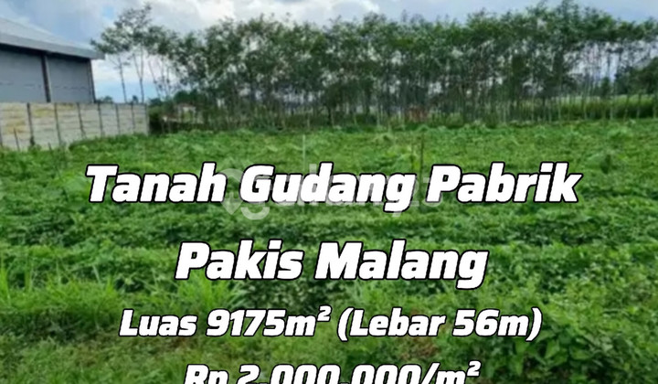 Tanah Gudang Pabrik Pakis Malang Dekat Pintu Exit Tol Pakis