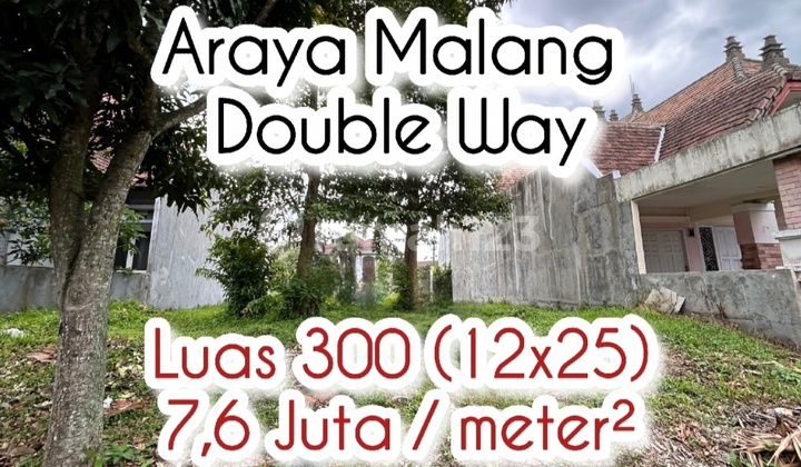 For Sale Land Plot Araya Golf Malang Twin Boulevard Street Double Way