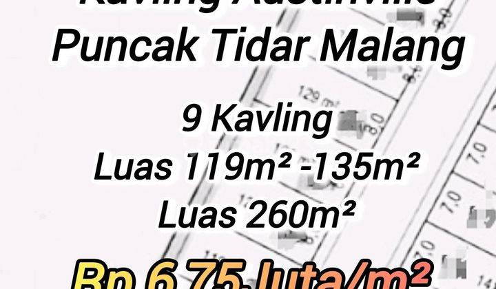 Tanah Shm Austinville Puncak Tidar Malang 1