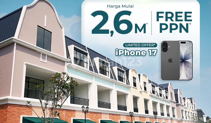 For Sale New 3-Story Shop House Facing Boulevard Street Citra Garden Bintaro Ready to Occupy 0% Down Payment Installments Rp 15 Million Near Toll Road and Station