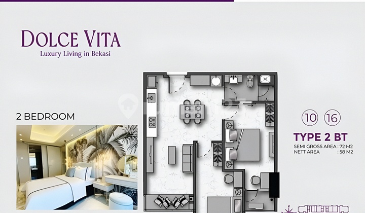 foto lainnya apartemen pakuwon residence-type 2 bedroom