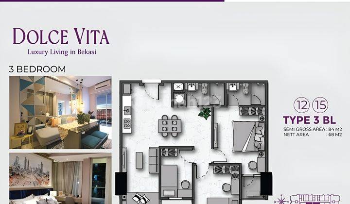 foto lainnya apartemen pakuwon residence-type 2 bedroom