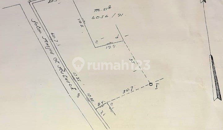 Square Plot of Land in a Strategic Location on Joglo Kembangan Main Road