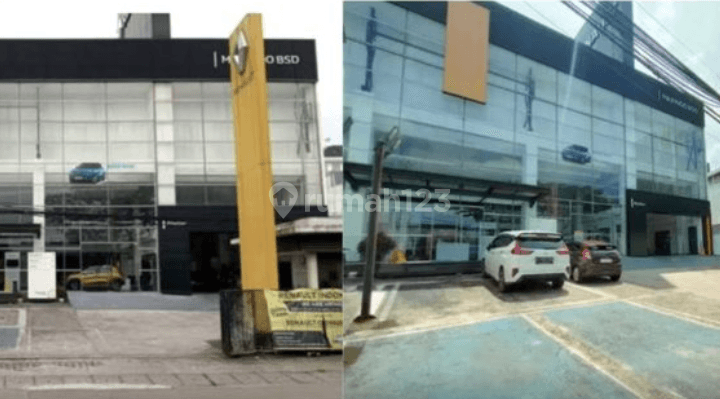 Bangunan Ex. Showroom Mobil Lokasi Strategis Hadap Jalan Raya Bsd 1