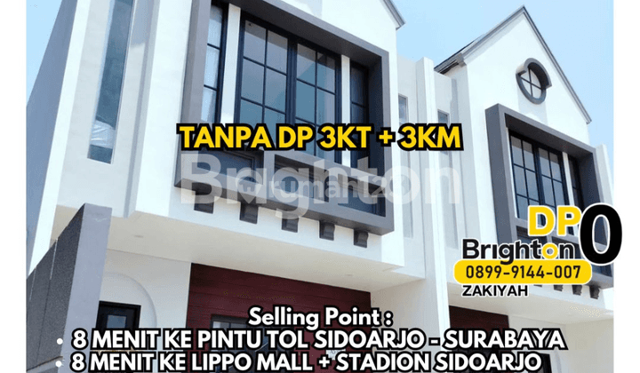 DP 0 + UTJ 5 JUTA FREE BIAYA2 + RUMAH 2 LANTAI DEKAT PINTU TOL SIDOARJO SURABAYA 1