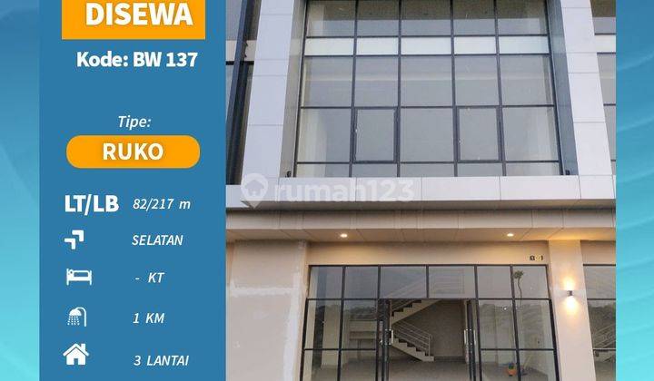 Disewakan Ruko 3 Lantai Bagus Di Vittorio Tower Ciputra Bw 137 1