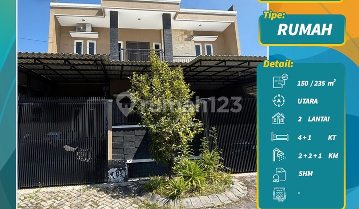 2-Story House with SHM and Wide ROW in Pondok Tjandra Sidoarjo, Land Area 244 2