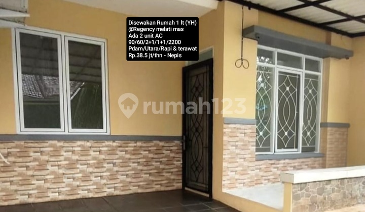 Disewakan Rumah 1 Lantai Siap Huni @ Regency Melati Mas 1