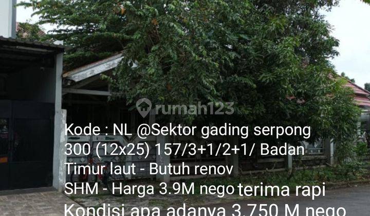 Rumah luas posisi paling depan di @Sektor gading serpong 1